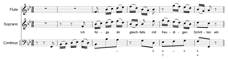 Musical Fragment: Ich folge dir gleichfalls mit freudigen Schritten